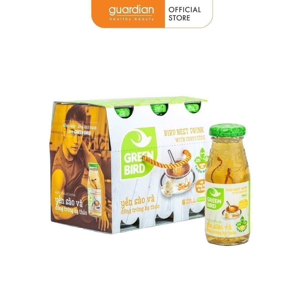 Yến Sào Đông Trùng Hạ Thảo Green Bird 185ml x 6 Chai