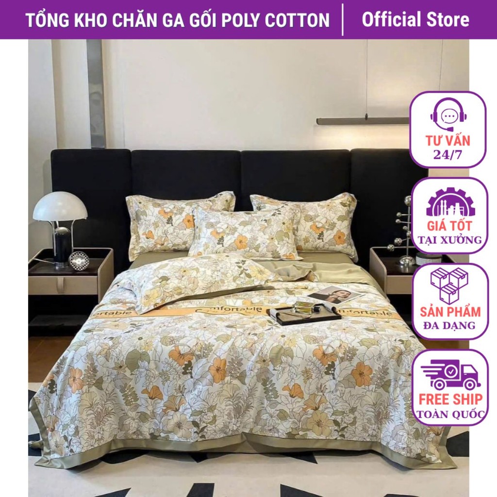 Bộ chăn hè ga gối lụa thái cao cấp hàng nhập khẩu họa tiết sang trọng