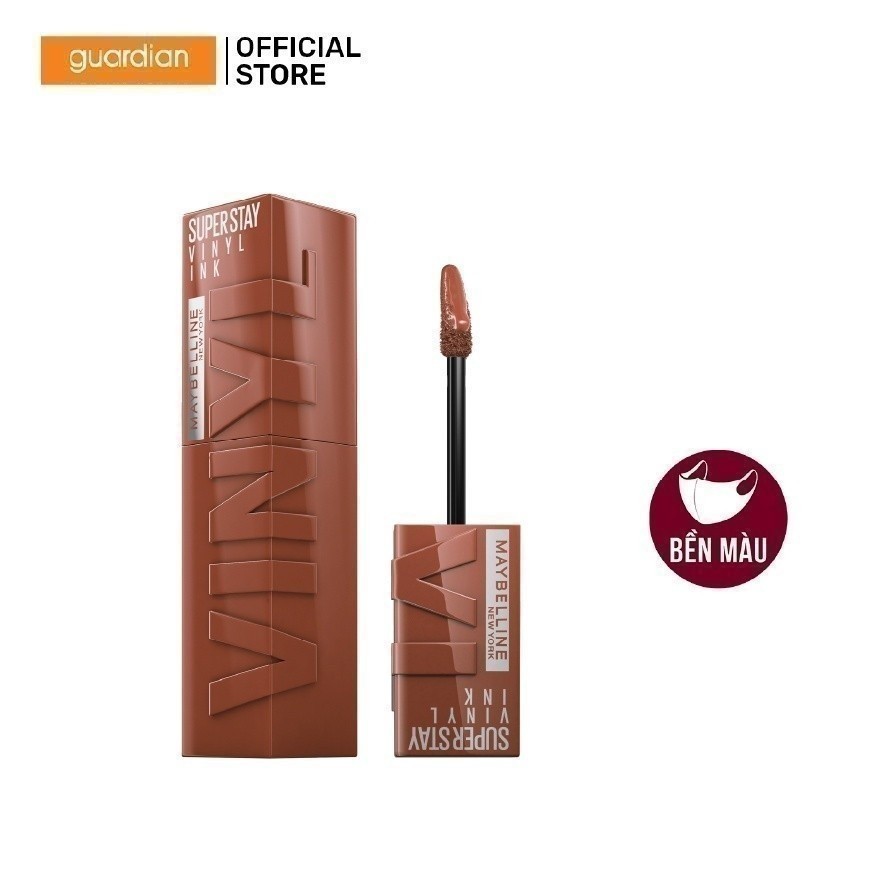 Son Kem Bóng Maybelline New York Super Stay Vinyl Ink #115 Peppy Nâu Đào 4.2ml
