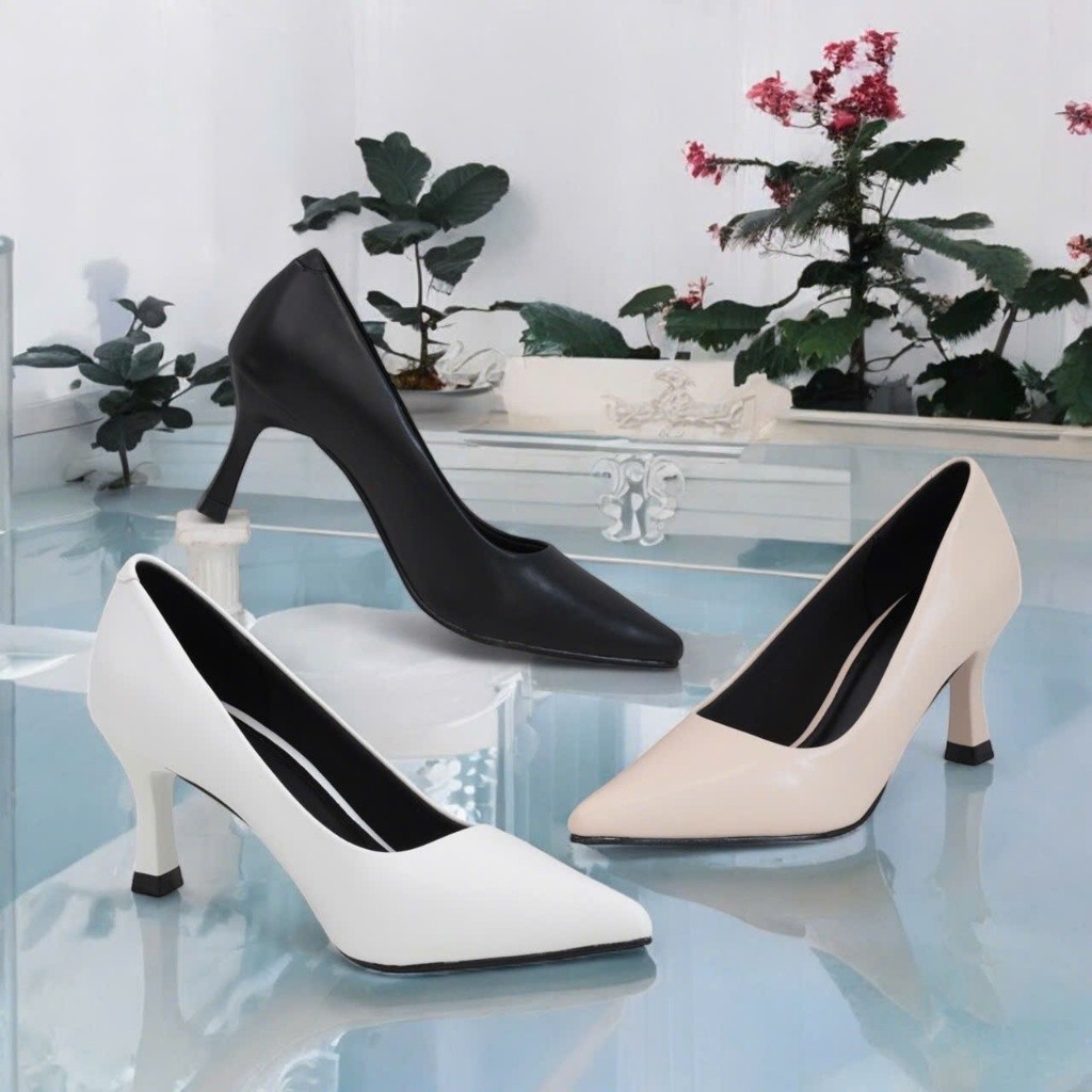 Giày Cao Gót 7cm Basic Mũi Nhọn Êm Chân X457
