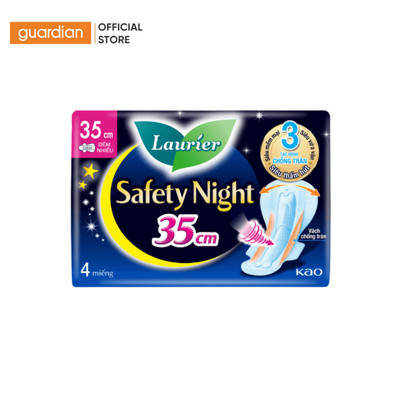 Băng Vệ Sinh Đêm Siêu An Toàn 35Cm Safety Night Laurier 4 Miếng