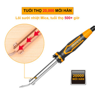Mỏ hàn chì INGCO 60W/100W SI0268/SI00108 – Gia nhiệt nhanh, hàn linh kiện & dây điện, dùng công nghiệp & sửa chữa