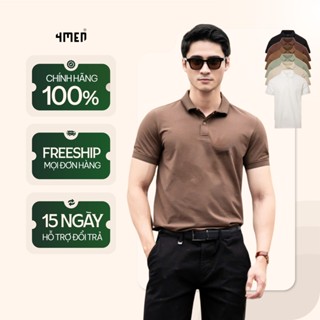 Áo thun polo nam trơn vải modal 4MEN PO138 form slimfit thun cá sấu đẹp cao cấp, mềm mát, ít nhăn, trẻ trung, nhiều màu