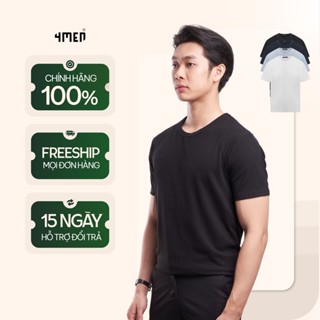 Áo thun nam rã vai 4MEN AT154 form regular suông thêu chữ, vải tổ ong thoáng mát, co giãn thoải mái