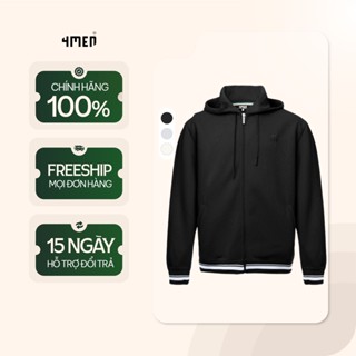 Áo Khoác Hoodie Phối Bo Sọc Thêu Logo Sọc Ở Cổ Tay Form Regular AH007 có nón, vải mềm, dày dặn