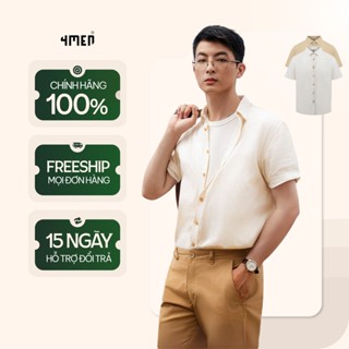 Áo Sơ Mi Linen Tay Ngắn May Tag 4MEN SM146 Form Regular basic, năng động, trẻ trung