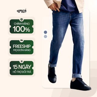 Quần Jean Nam 4MEN Thêu Chữ M Ở Túi Sau Form Slimfit QJ107 basic, vải mềm mại, thoáng khí, thoải mái