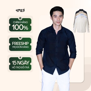 Áo sơ mi oxford nam tay dài 4MEN SM158 cổ button down, form regular, vải trơn cao cấp đẹp dày dặn, thấm mồ hôi