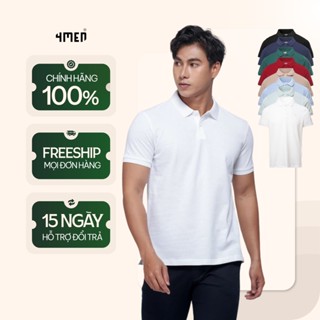 Áo thun polo nam trơn 4MEN PO153 có cổ bẻ basic form slimfit ôm đẹp trẻ trung, vải cá sấu chống nhăn mềm mịn mát giá rẻ