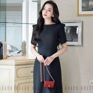 [XẢ HÀNG] Đầm đen cổ thuyền NGADO , đầm nữ , đầm thời trang , váy đi biển