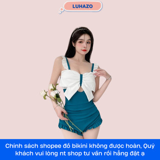  Bikini đi biển kín đáo sexy LUHAZO đồ tắm biển nữ hở lưng che bụng cạp cao 1 mảnh dễ thương 628-8388 D9T2 
