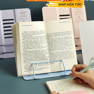 Giá đỡ kẹp sách kim loại Pastel K30 chống cận thị, giữ ipad, điện thoại để bàn