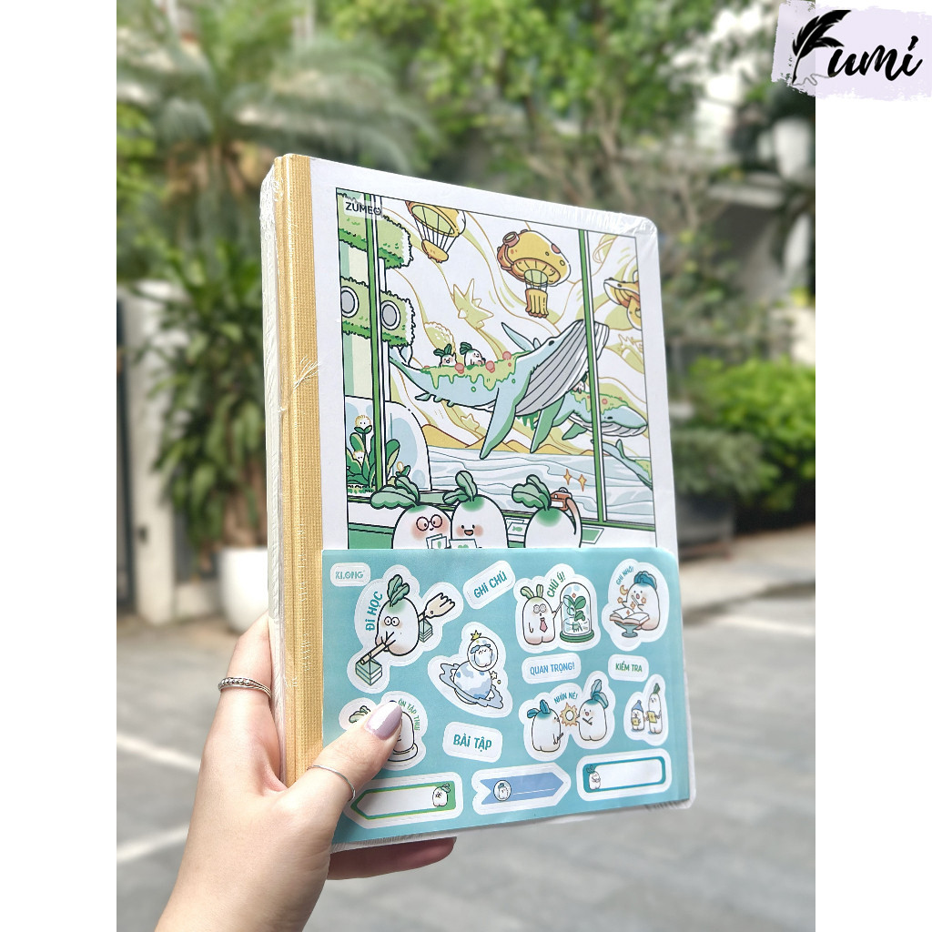 [Lốc] Vở kẻ ngang dán gáy Invidot Line Klong B5 80-120-200 trang bìa cute (tặng sticker vở củ cải)