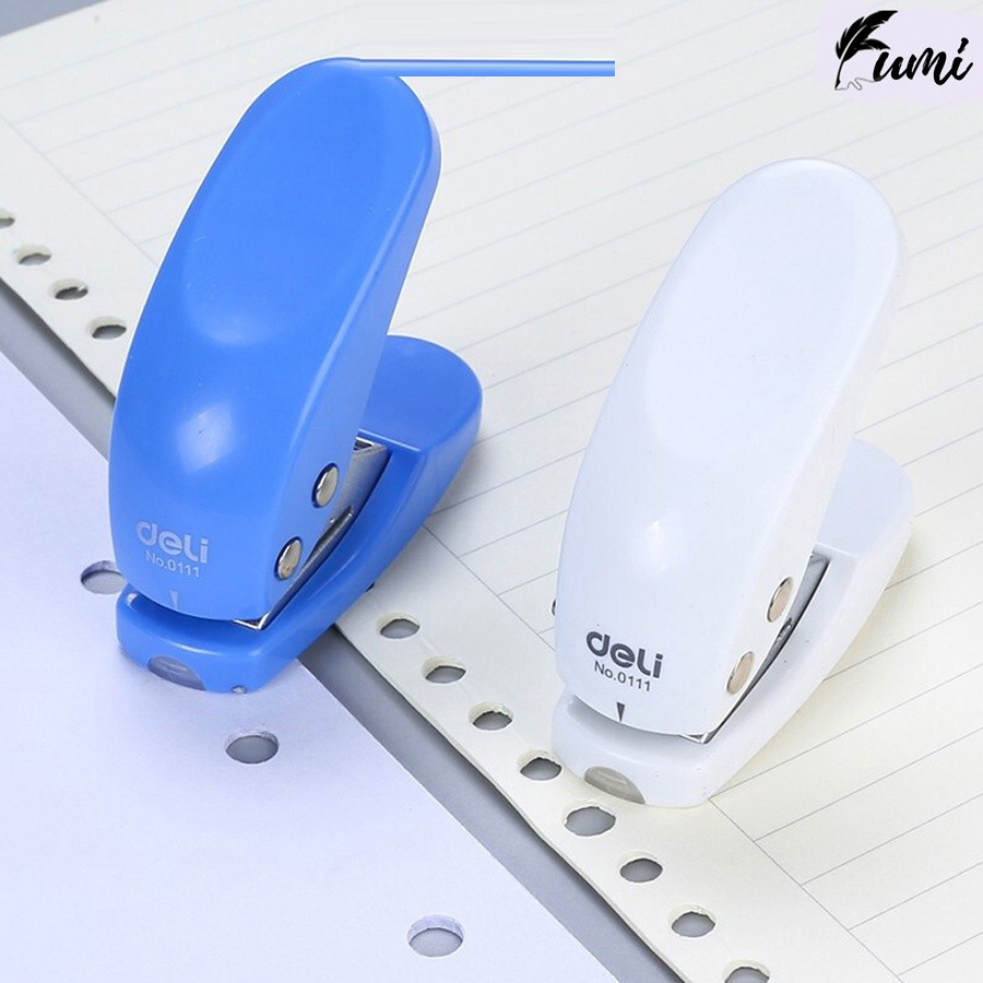 Bấm lỗ giấy mini Deli cầm tay làm sổ còng tối đa 10 tờ 80gsm C08, dụng cụ đục lỗ binder