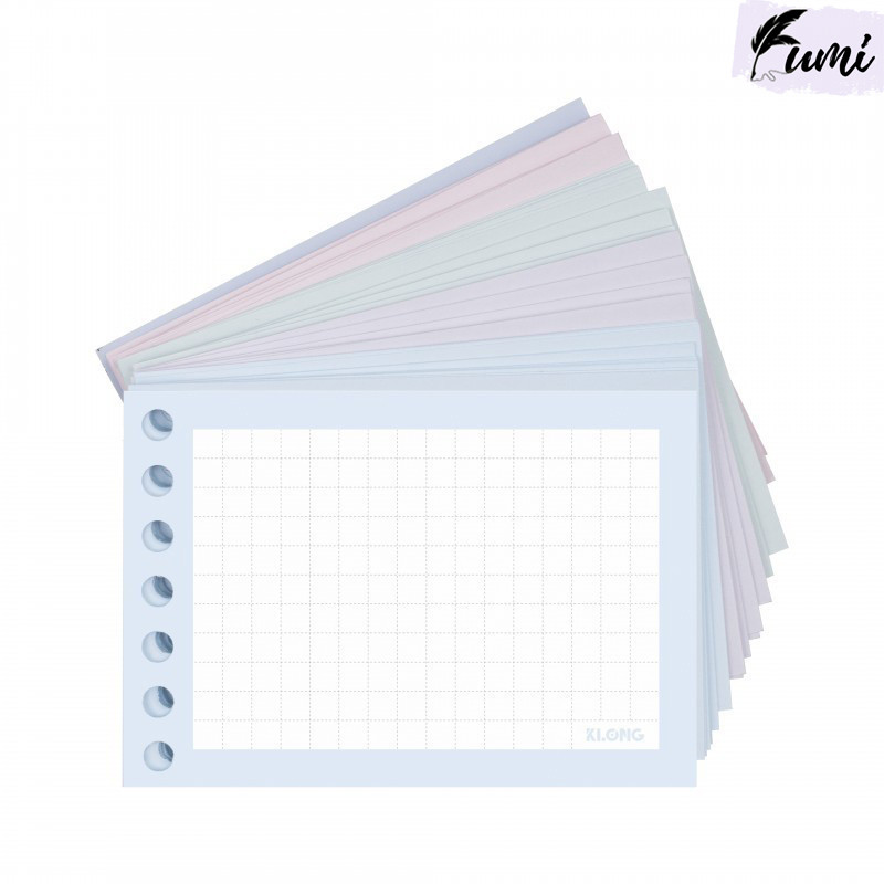 Tệp 80 tờ A7 Binder Card Klong 4 màu 150GSM MS 910 giấy note index card cài sổ còng tiện lợi