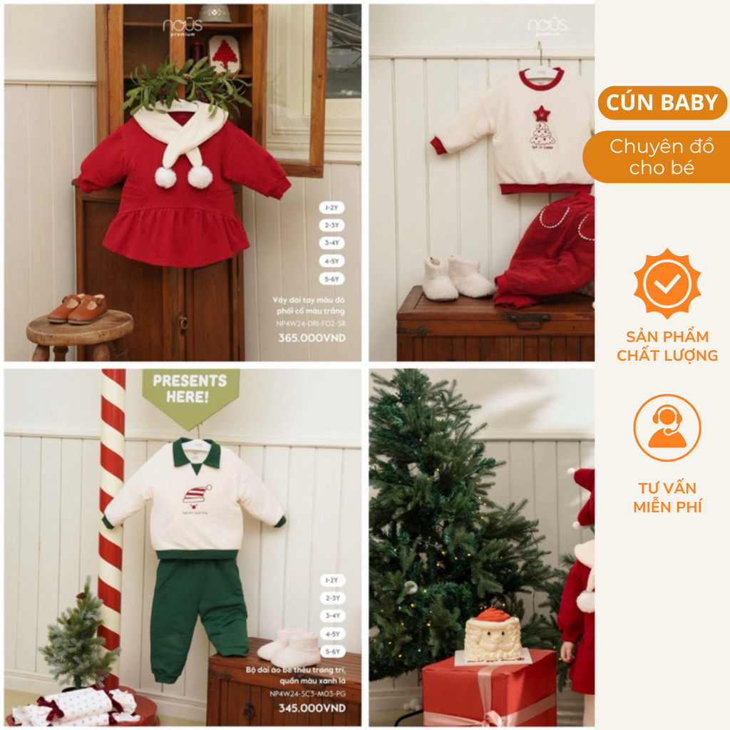 NOUS giáng sinh - Bộ dài tay Nous noel 2024