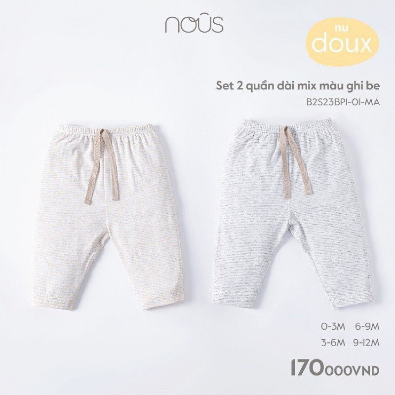 NOUS chính hãng - Set 2 quần dài Nous cho bé