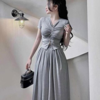 Set Đầm Body Tay Ngắn Dáng Xuông  D136, Váy Body Nữ Thời Trang Sang Chảnh Cao Cấp Mới Nhất LONACO