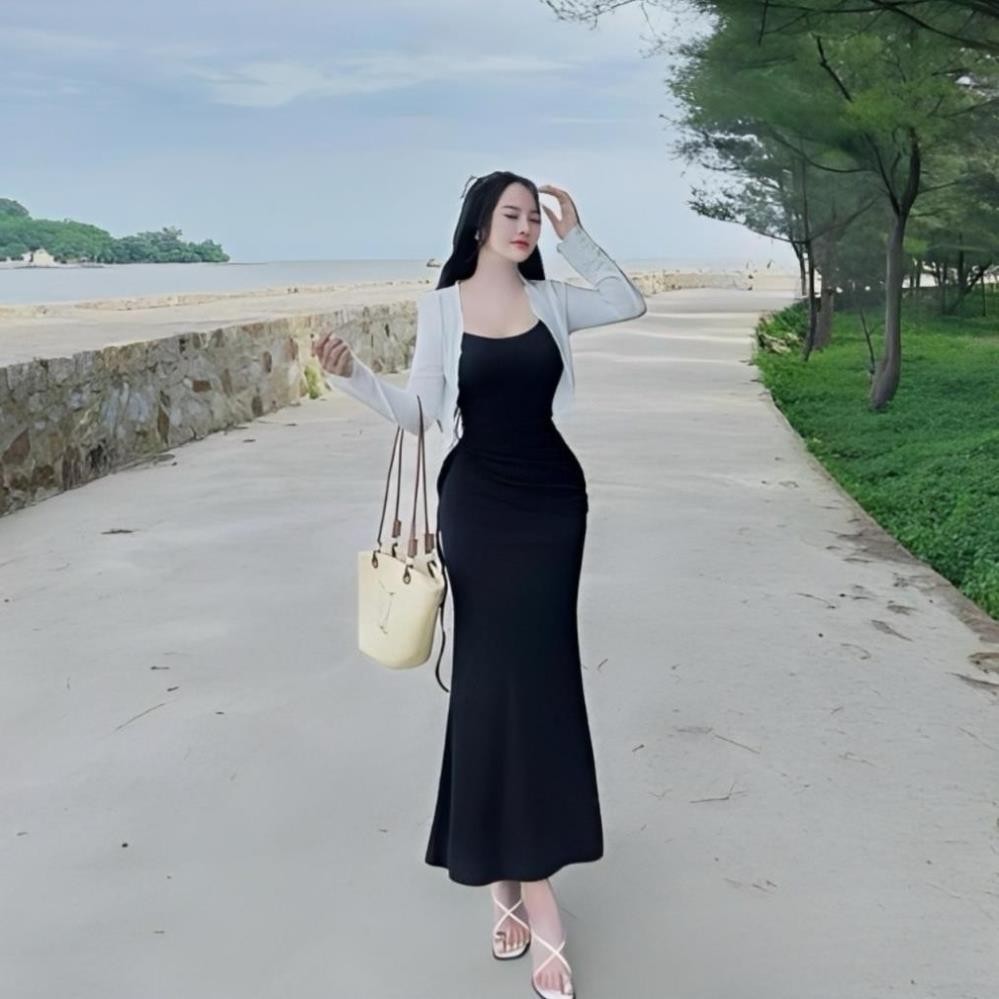 Set Áo Body Nữ Kẻ Sọc LONACO D229, Thiết Kế Kèm Chân Váy Dáng Dài Phong Cách Trẻ Trung Dự Tiệc | BigBuy360 - bigbuy360.vn