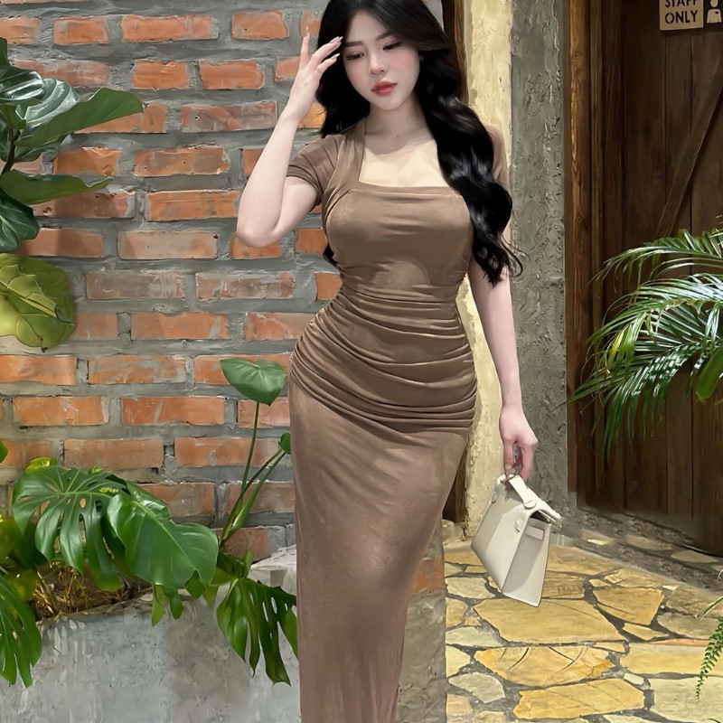 Đầm Váy Nữ Tay Ngắn Thời Trang,Đầm Body Cao Cấp Suông Dài Hot Hit Basic Phong Cách D121 LONACO | BigBuy360 - bigbuy360.vn