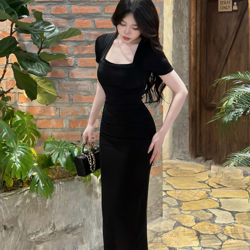 Váy Đầm Nữ Tay Ngắn Thời Trang, Đầm Body Cao Cấp Suông Dài Tôn Dáng Basic Phong Cách D121 LONACO | BigBuy360 - bigbuy360.vn