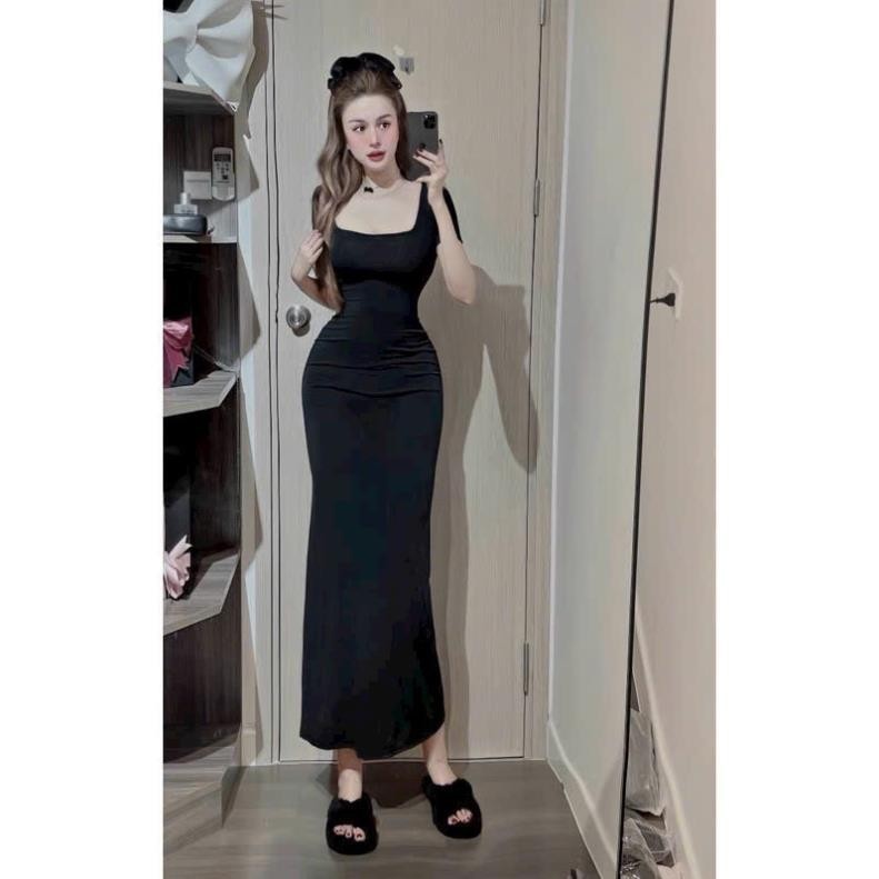 Váy Body Nữ Cổ V Dáng Ngắn LONACO D243, Đầm Body Nhún Eo Ôm Dáng Cánh Tiên Phong Cách Sang Trọng | BigBuy360 - bigbuy360.vn