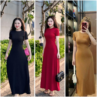 Đầm Body Nữ Tay Ngắn Thời Trang, Váy Body Nữ Dáng Dài Tôn Dáng Đầm Dự Tiệc Đi Chơi PILYCO D125