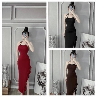 Váy Đầm Nữ Body 2 Dây Chân Váy Dài Xẻ Tà PILYCO D135, Đầm Body Nữ Thanh Lịch Dự Tiệc