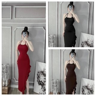 Váy Nữ Body 2 Dây Chân Váy Dài Xẻ Tà PILYCO D135, Đầm Body Nữ Thanh Lịch Đi Chơi Dự Tiệc