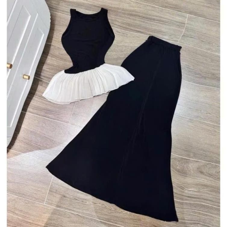 Set Váy Body Nữ KANOMY D159, Đầm Body Nữ Dàng Dài Cổ Tròn Sang Chảnh Đi Chơi Dự Tiệc | BigBuy360 - bigbuy360.vn