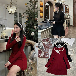 Váy Nữ Tay Dài Cổ Tròn Bánh Bèo, Đầm Body Nữ Thời Trang Tiêu Thư Dễ Thương Thanh Lịch Kín Đáo YUMMY D105