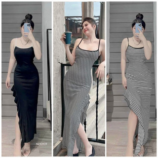Đầm Body Nữ 2 Dây Dáng Dài, Váy Đầm Nữ Xẻ Tà Tôn Dáng Dự Tiệc Đi Chơi Sang Chảnh Mẫu Mới Nhất LOTTON D117