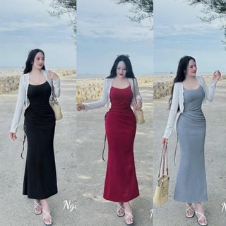 Đầm Body Nữ 2 Dây Dáng Dài LOTTON D139, Váy Body Nữ Thiết Kế Sang Trọng Ôm Dáng Đi Chơi Dự Tiệc