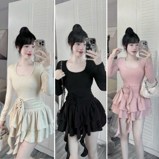 Váy Đầm Nữ Cổ Tròn Dáng Ngắn Dài Tay Sang Trọng, Đầm Nữ Ôm Body Tôn Dáng Phong Cách Trẻ Trung LOTTON D151