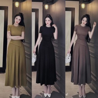 Set 2 Món Body Nữ Tay Ngắn Dáng Suông Dài MINION D144, Đầm Nữ Chân Váy Xếp Ly Thời Trang Sang Chảnh Thanh Lịch