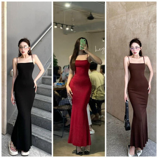 Đầm Body Nữ Quây Ngực 2 Dây  Dáng Dài Basic MINION, Váy Body Thời Trang Mẫu Mới Nhất D106
