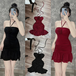 Váy Đầm Nữ 2 Dây Dáng Ngắn, Đầm Body Thiết Kế Phong Cách Basic Dễ Phối Đồ Đi Chơi MINION D127