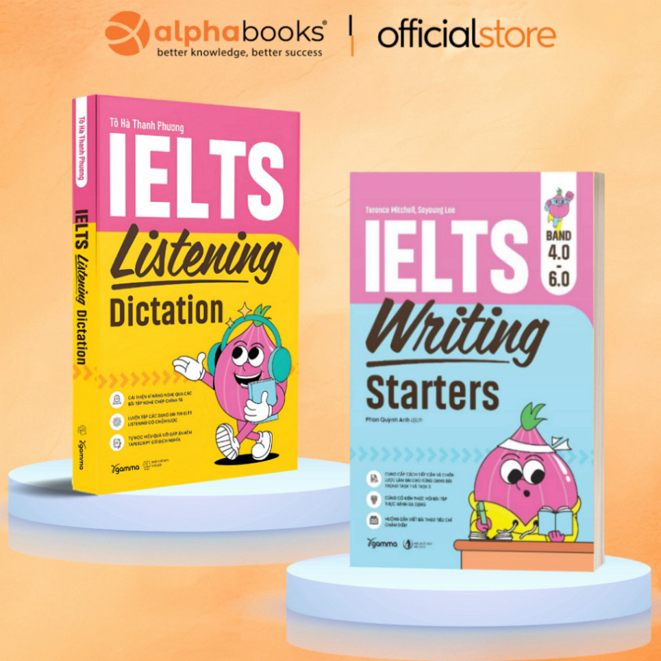 Sách - Lẻ/Combo: Ielts Listening Dictation + Ielts Writing Starters (Gamma Books) - SAP