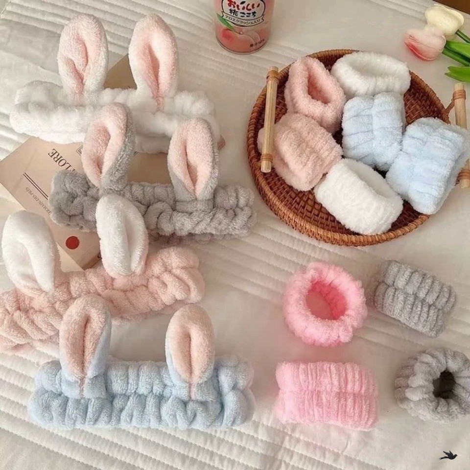 Băng Đô Cài Tóc Rửa Mặt Dễ Thương Tai Thỏ Vô Tri kute Cho Nam Nữ - Băng Đô Siêu Cute <tamnguyen>