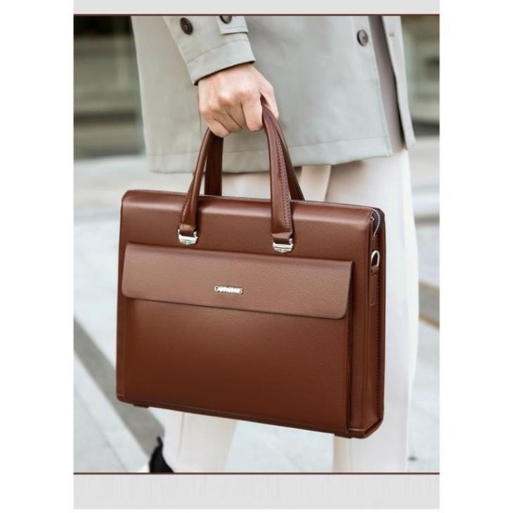 Cặp da công sở. Túi Xách Da Công Sở Phong Cách Sanleather S9077. Cặp Da Laptop có khoá số Cao Cấp