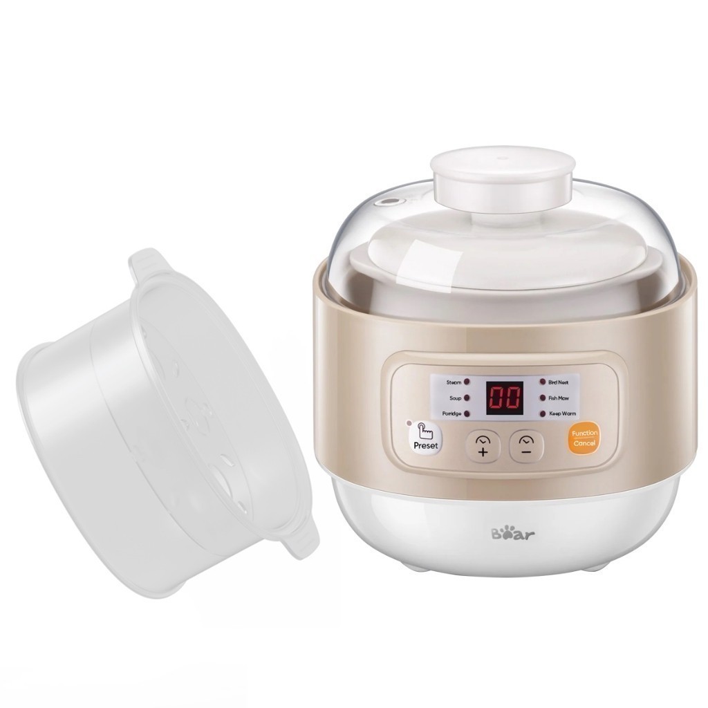 Nồi Nấu Chậm 0,8L Bear Nồi Nấu Cháo Chậm Nồi Chưng Yến Cách Thuỷ Nồi Nấu Cháo Cho Bé - Hàng Chính Hãng - BH 18 Tháng