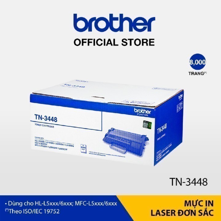 Mực in laser trắng đen Brother TN-3448 cho máy in HL-L5xxx/6xxx (8,000 trang)
