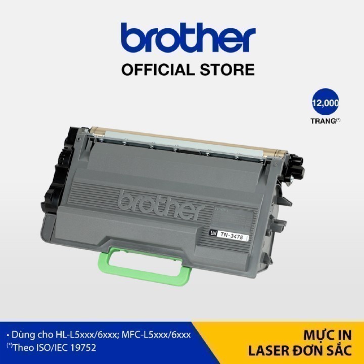 Mực in laser trắng đen Brother TN-3478 cho HL-L5xxx/6xxx (12,000 trang)