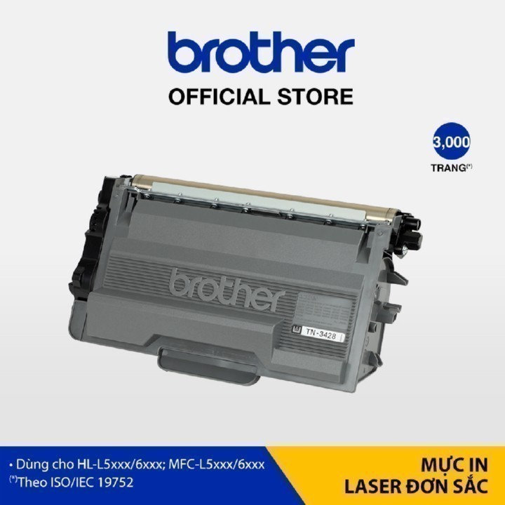 Mực in laser trắng đen Brother TN-3428 cho máy in HL-L5xxx/6xxx (3,000 trang)