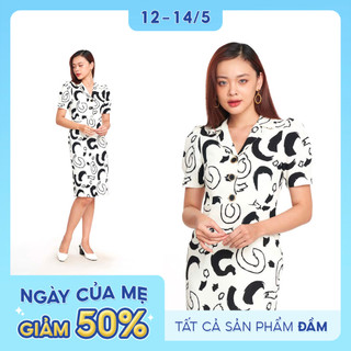 N&M Đầm họa tiết nữ thời trang dáng ôm 2104002