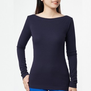 [CÒN SIZE L, XL] NINOMAXX Áo thun tăm Basic Nữ tay dài 1805110
