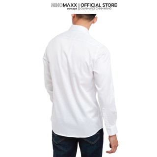 N&M Áo sơ mi Basic Nam tay dài trơn chất cotton 1909043