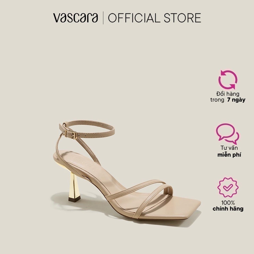 Vascara Giày Sandal Ankle Strap Vân Da Kỳ Đà - SDN 0765