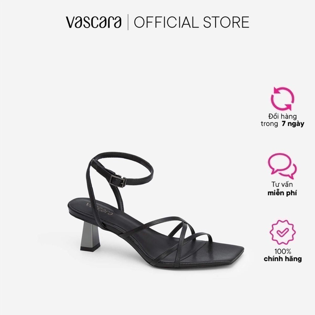Vascara Giày Sandal Ankle Strap Vân Da Kỳ Đà SDN 0698
