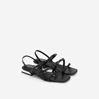 Vascara Giày Multi-Strap Vân Da Kỳ Đà SDK 0314 Đen